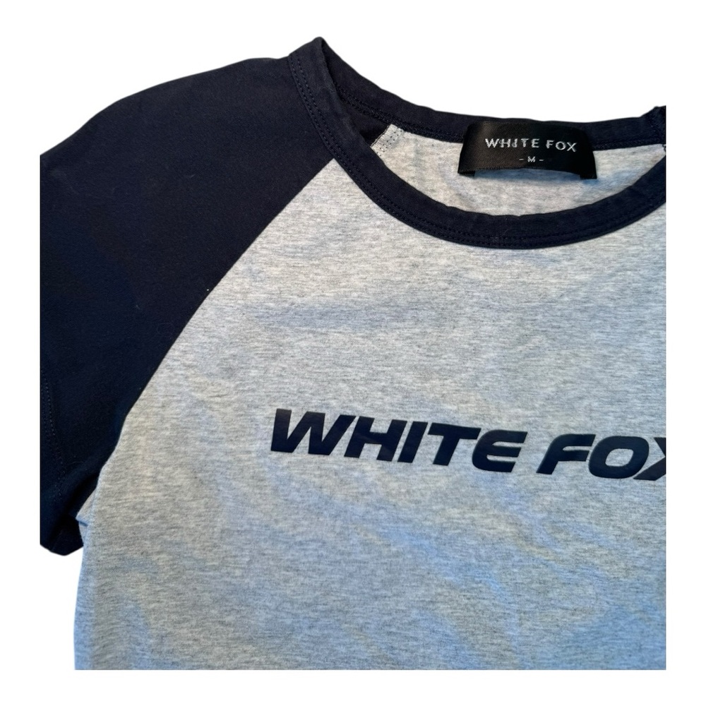 White Fox No Reason Baby Tee Grey Marle - Picture 3 of 8